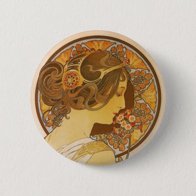 Primrose 6 Cm Round Badge (Front)