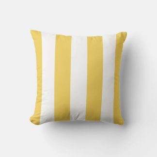 Primrose and White Striped Throw Pillow