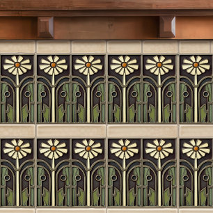 Primrose Art Deco Floral Wall Decor Art Nouveau Tile