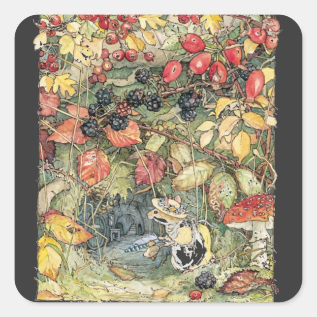 Primrose at the entrance to the tunnels Spiral  Square Sticker (Front)