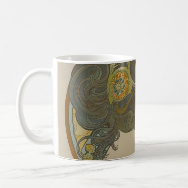 Primrose by Alphonse Mucha (1899) Coffee Mug (Left)