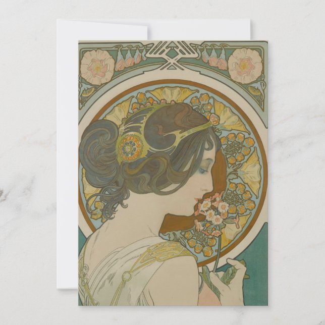 Primrose by Alphonse Mucha (1899) Holiday Card (Front)