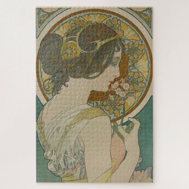 Primrose by Alphonse Mucha (1899) Jigsaw Puzzle (Vertical)