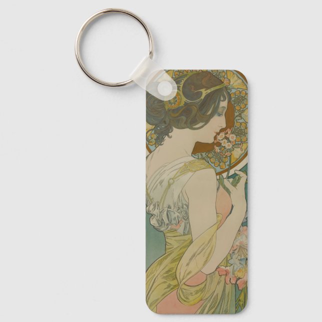 Primrose by Alphonse Mucha (1899) Key Ring (Front)