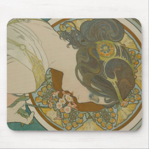 Primrose by Alphonse Mucha (1899) Mouse Mat