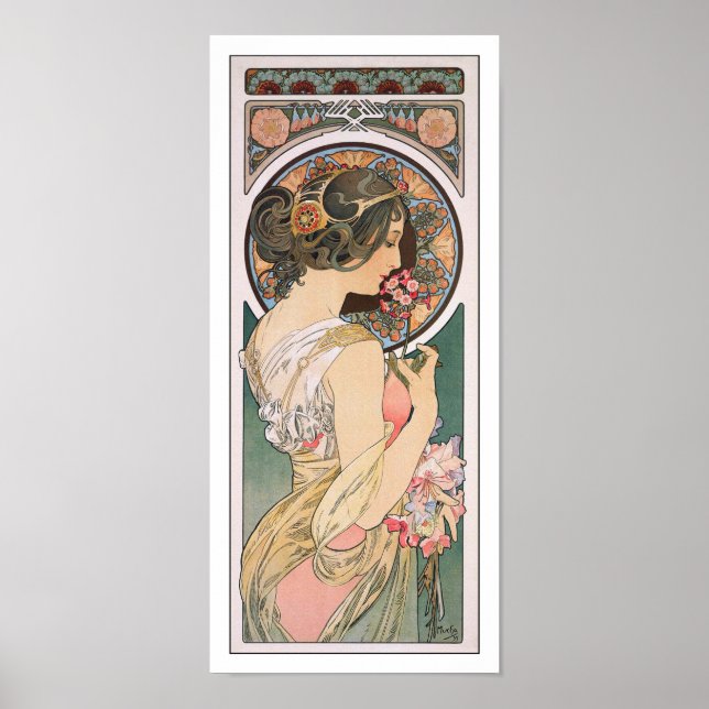 Primrose by Alphonse Mucha - Vintage Art Nouveau Poster (Front)