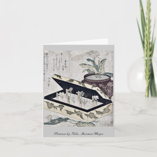 Primrose by Kubo, Shunman Ukiyoe Card (Front)