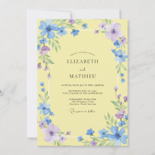 Primrose Cornflower Petal Wedding Invitation