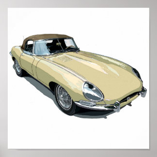 Primrose E Type Roadster Poster
