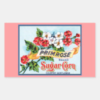 Primrose Flowers Vintage Crate Label Art