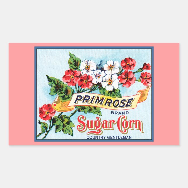 Primrose Flowers Vintage Crate Label Art (Front)