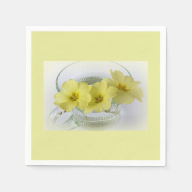 primrose in a coffee cup napkin (Front)