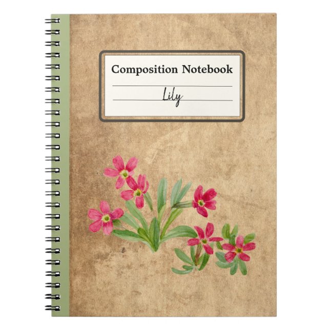 Primrose Personalised Composition Notebook (Front)