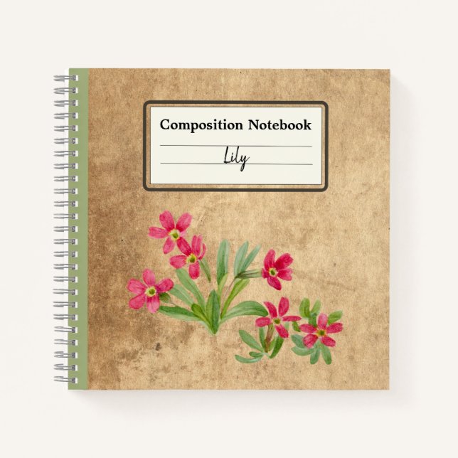 Primrose Personalised Composition Notebook (Front)