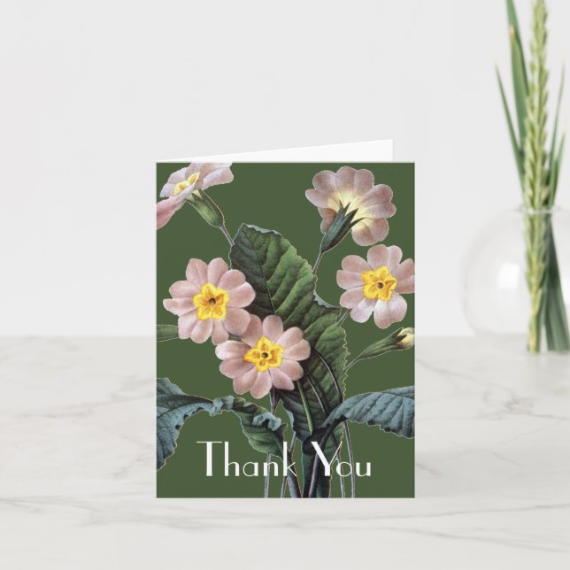 Primrose (Primula Aucalis) Thank You Card (Front)
