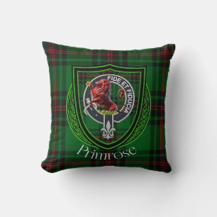 Primrose Scottish Clan Tartan & Crest Cushion