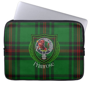 Primrose Scottish Clan Tartan & Crest Laptop Sleeve