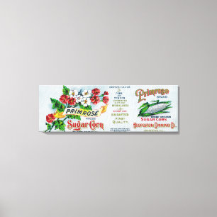 Primrose Sugar Corn LabelHoopeston, IL Canvas Print