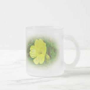 Primrose Wildflower Frosted Glass Coffee Mug