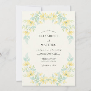 Primrose Yellow Airy Spring Wedding Invitation