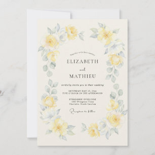 Primrose Yellow Artistic Spring Wedding Invitation