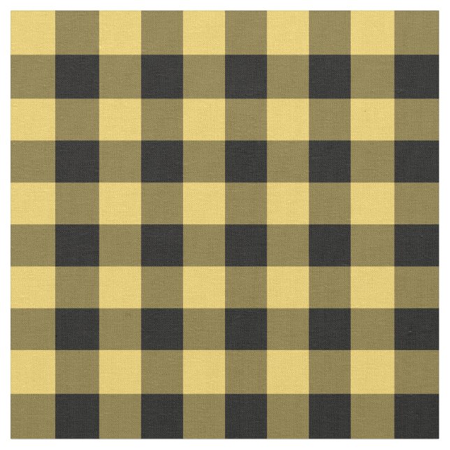 Primrose Yellow Buffalo Check Plaid Fabric (Close Up)