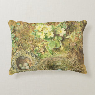 Primroses and Birds' Nests Decorative Cushion