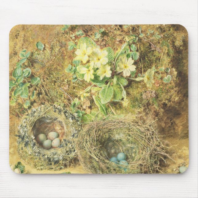 Primroses and Birds' Nests Mouse Mat (Front)