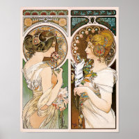 Primroses and Feather, Mucha