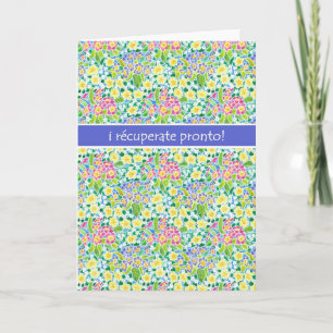 Primroses Get Well Card, Spanish Greeting Card