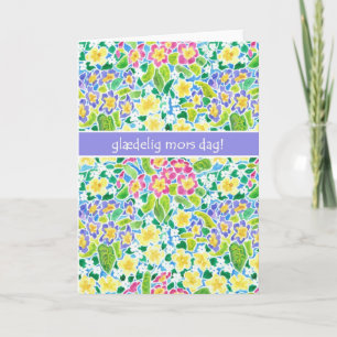 Primroses Mother's Day Card, Norwegian Greeting Card