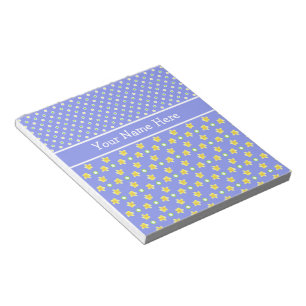 Primroses Notepad to Personalize: Blue Polka Dots