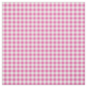 Primroses Pink and White Check Gingham Pattern Fabric