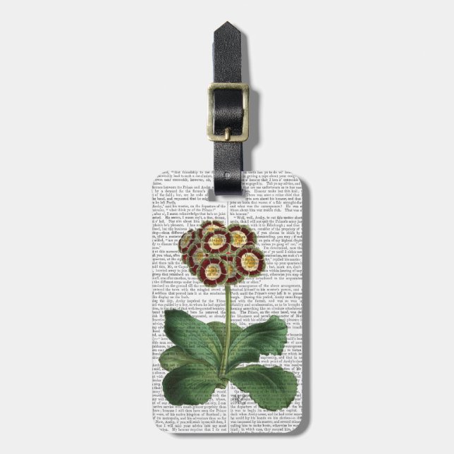 Primula Auricula Red Luggage Tag (Front Vertical)