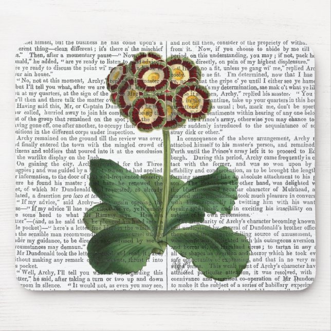 Primula Auricula Red Mouse Mat (Front)
