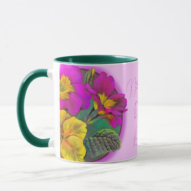 Primula floral fine art gift mug (Left)