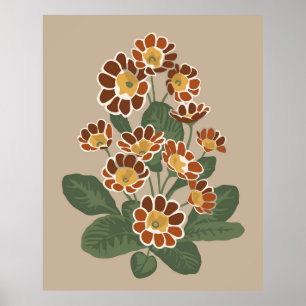 Primula flower pattern poster