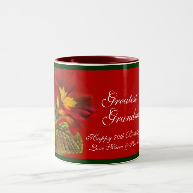 Primula "Greatest Grandma" 70th birthday mug (Center)