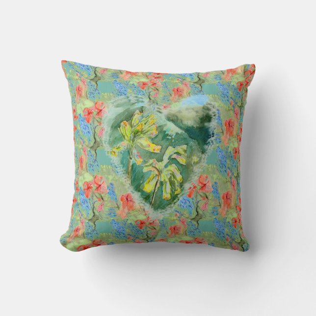 Primula Heart  by Alexandra Cook Cushion (Front)
