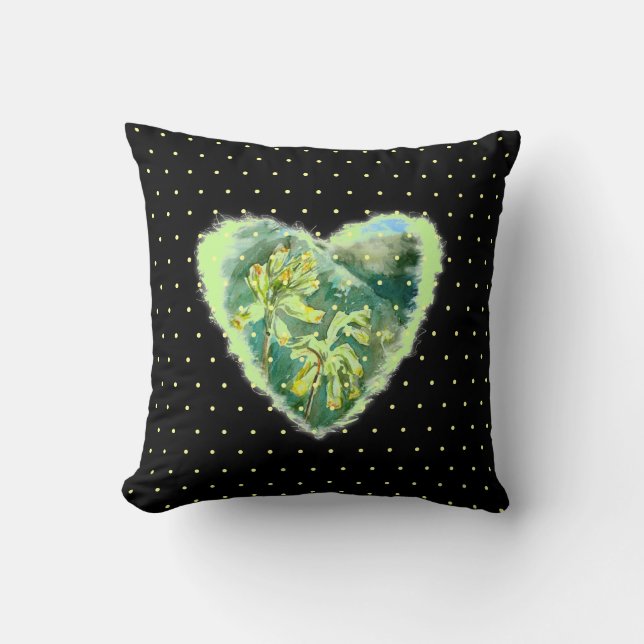 Primula Heart  by Alexandra Cook Cushion (Front)