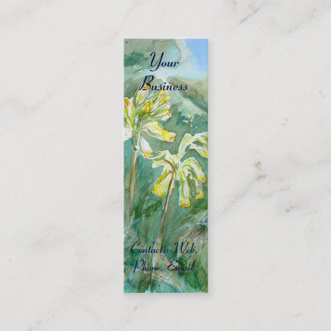 Primula Heart Mini Business Card (Front)