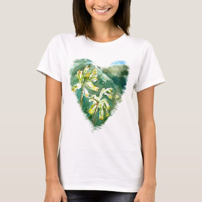 Primula veris Green Heart T-Shirt (Front)