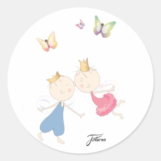 Primus&prism kissing classic round sticker