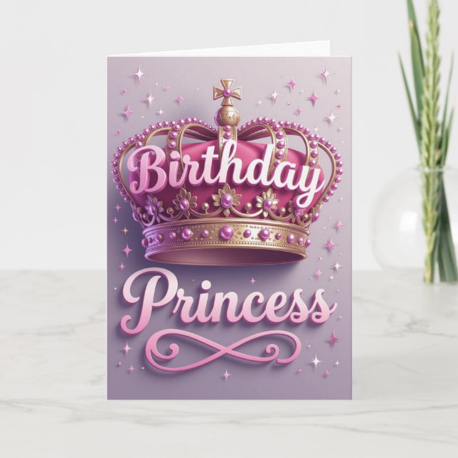 Princcess Birthday Card, Daughter Birthday card (Front)