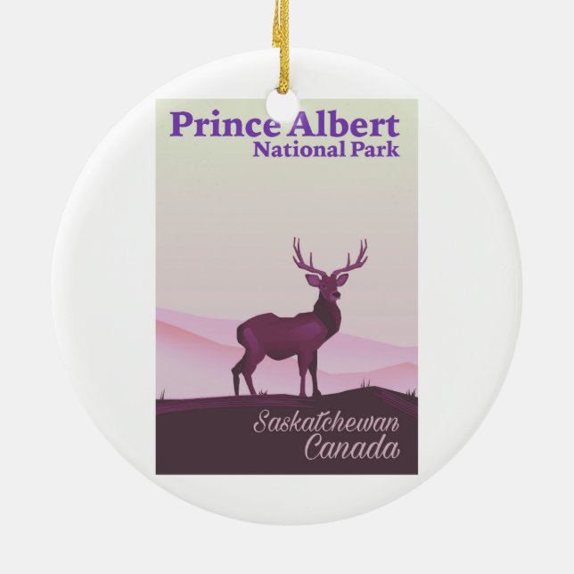 Prince Albert National Park, Saskatchewan, Canada Ceramic Tree Decoration (Back)