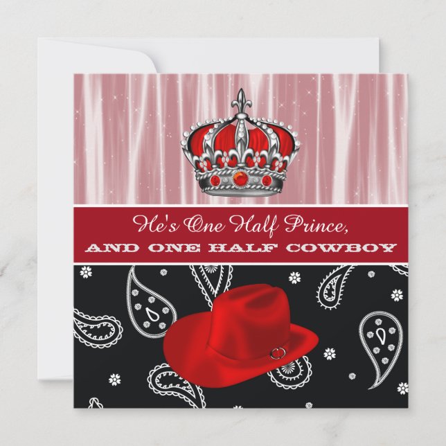 Prince and Cowboy Baby Shower Invitation (Front)