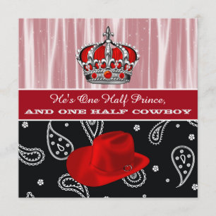 Prince and Cowboy Baby Shower Invitation