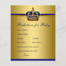 Prince Baby Shower Advice Prediction Game Cards