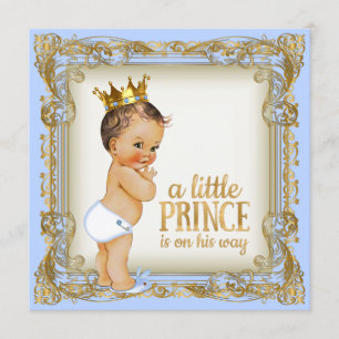 Prince Baby Shower Baby Blue Invitation