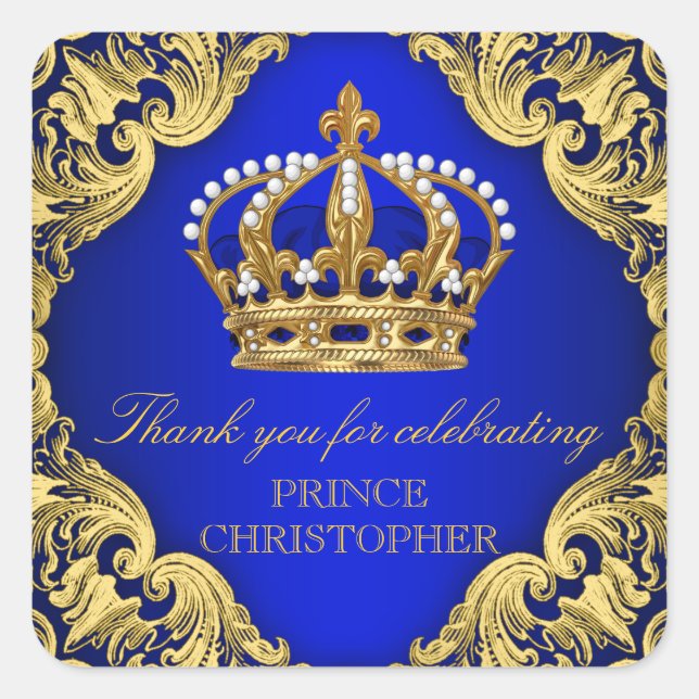 Prince Baby Shower Favour Stickers (Front)